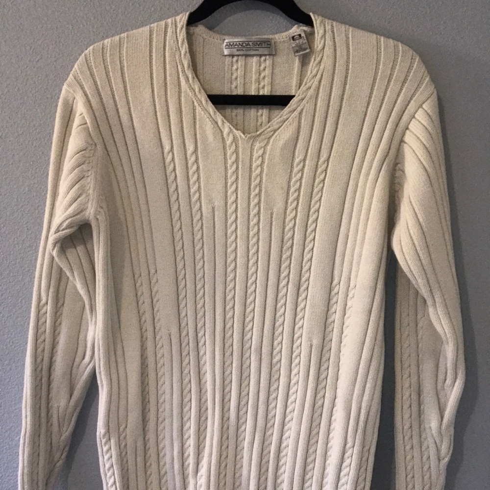 cream knit sweater